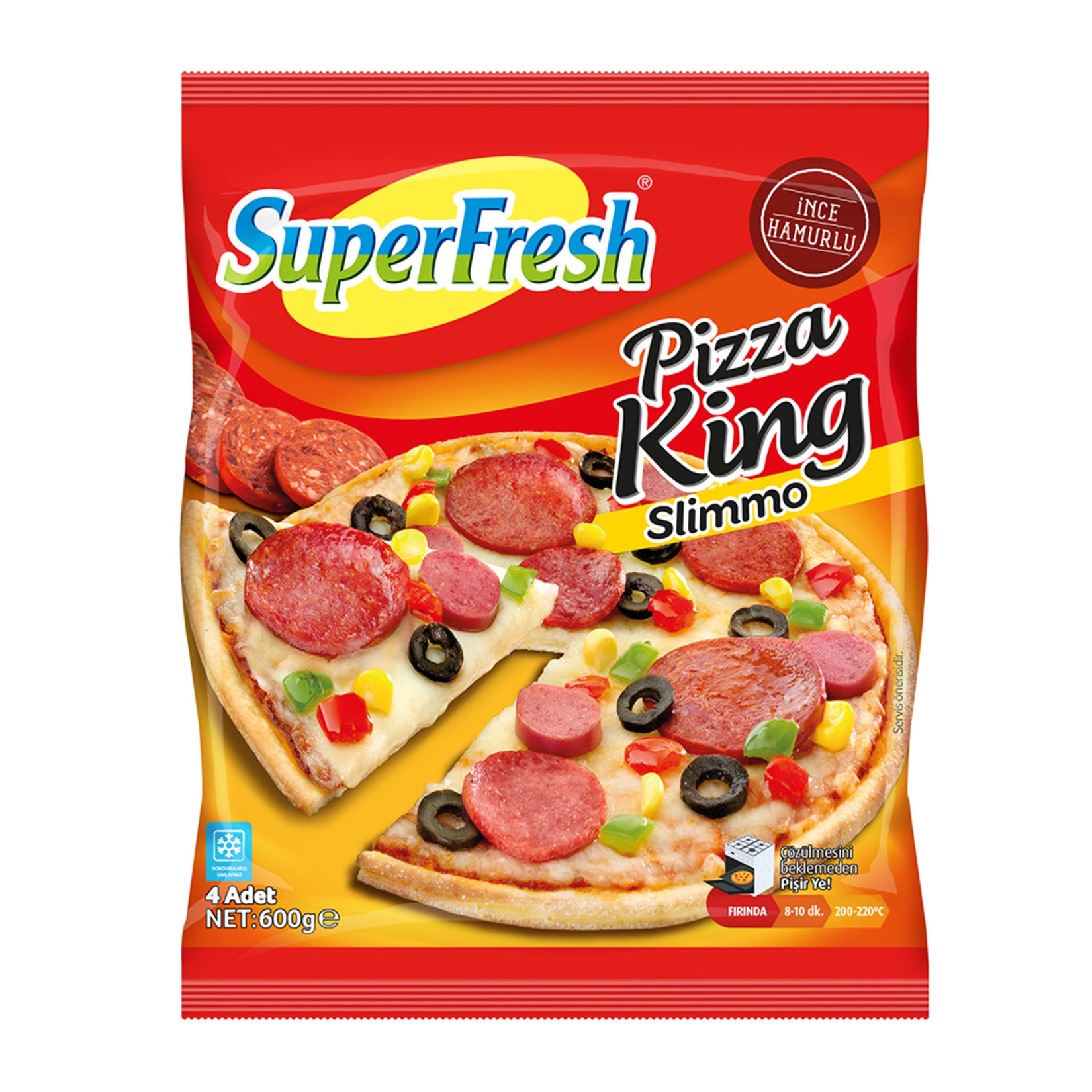 SÜPERFRESH PİZZA KİNG SLİMMO SUPREME 600GR