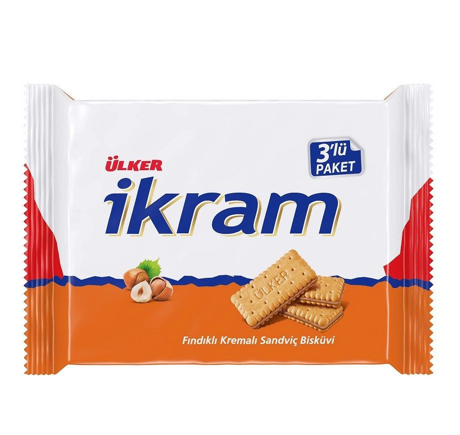 ÜLKER İKRAM KREMALI BİSK.FINDIKLI 3X84GR