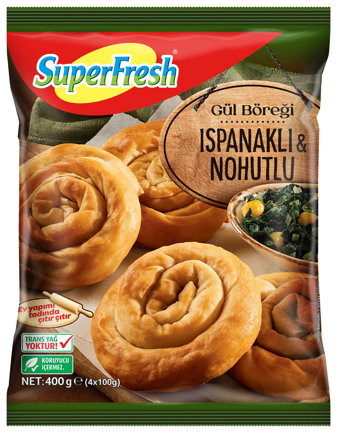 SÜPERFRESH ISPANAKLI NOH.GÜL BÖR.400GR