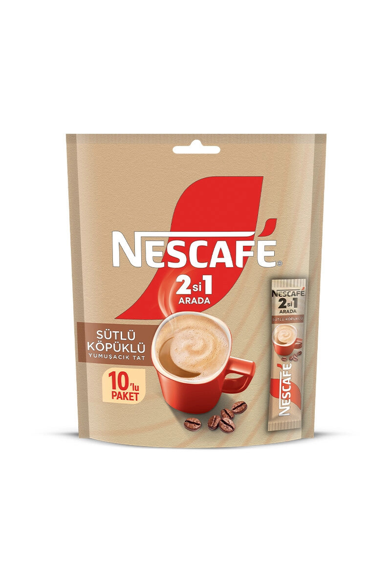 NESCAFE 2Sİ1ARADA SÜTLÜ KÖPÜKLÜ 10'LU