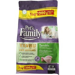 PET'S FAMİLY KEDİ MAMA KURU TAV.YAVRU KEDİ 1000+300GR