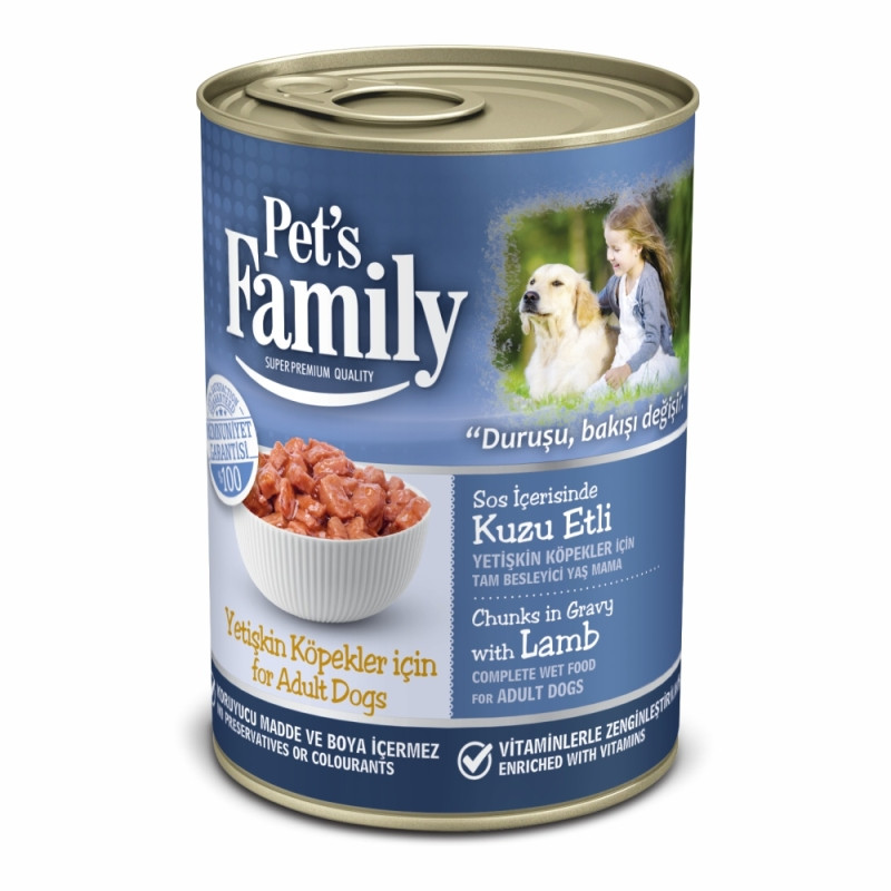 PET'S FAMİLY KÖPEK MAMA KONS.KUZUETLİ 410GR