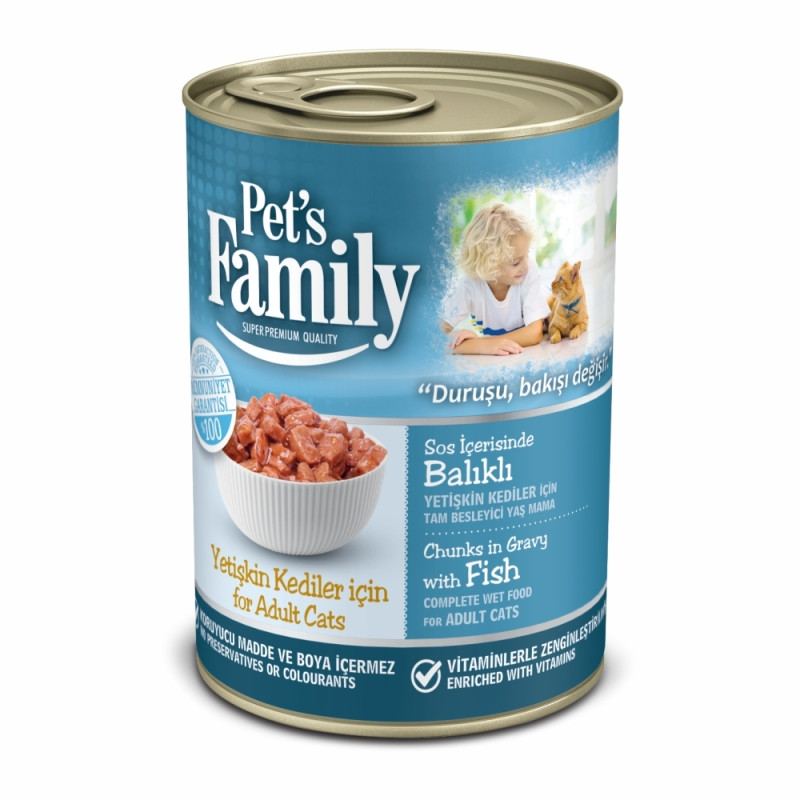 PET'S FAMİLY KEDİ MAMA KONS.BALIKLI KEDİ 410GR