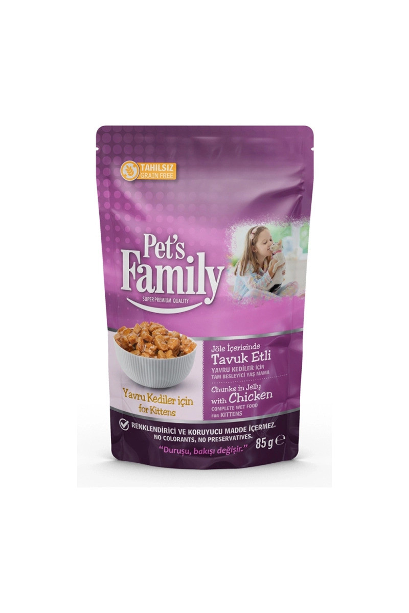 PET'S FAMİLY KEDİ MAMA POUCH YAŞ TAVK.JÖL.KIS.85GR