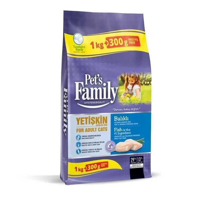 PET'S KEDİ FAMİLY BALIKLI YET.KEDİ MAMA 1000+300GR