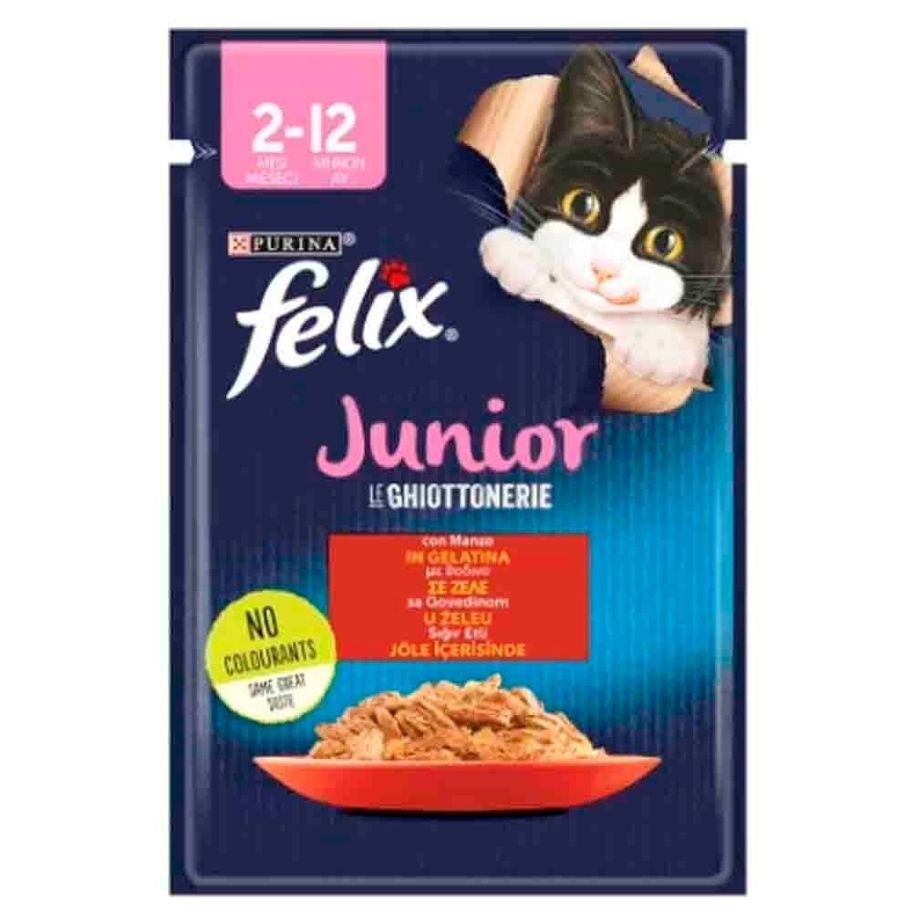 FELİX POUCH YAVRU SIĞIR ETLİ KEDİ YAŞ MAMA 85GR