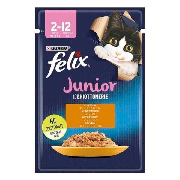 FELİX POUCH YAVRU TAVUK ETLİ KEDİ YAŞ MAMA 85GR