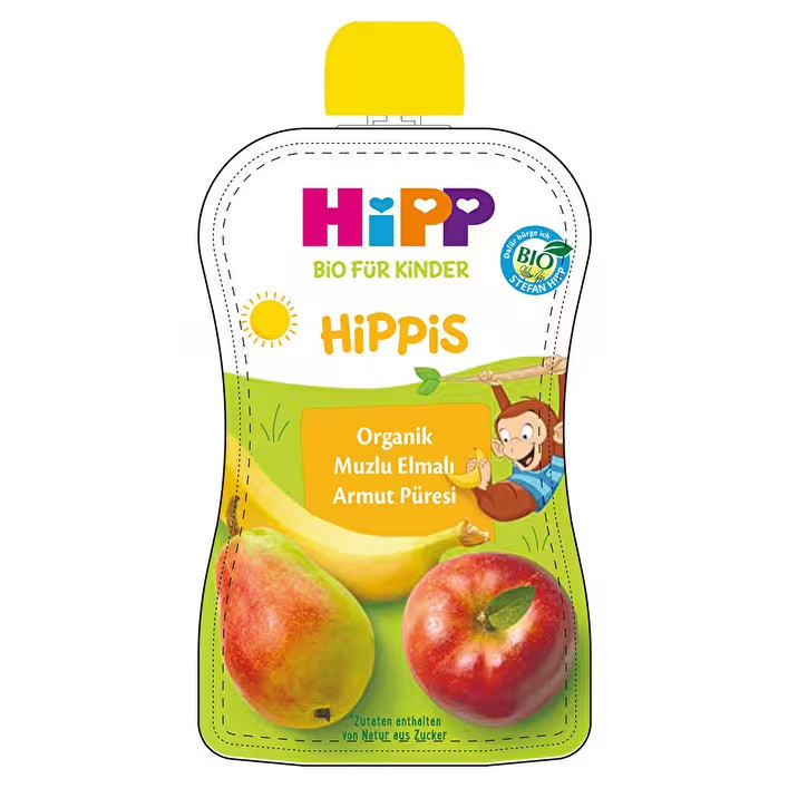 HİPP ORGANİK MUZLU ELMALI ARMUT PÜRE 100GR