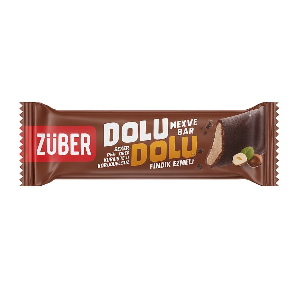 ZÜBER BAR FINDIK DOLGULU KAKAOLU MEYVE BAR 30GR