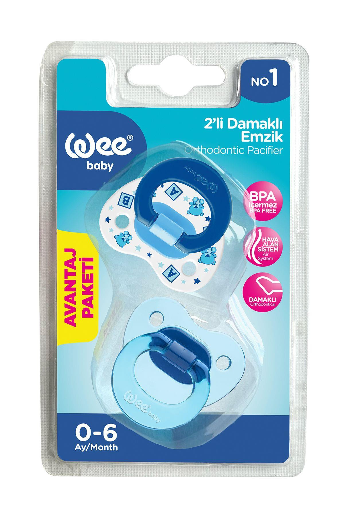 WEE BABY 2’Lİ DAMAKLI EMZİK NO:1