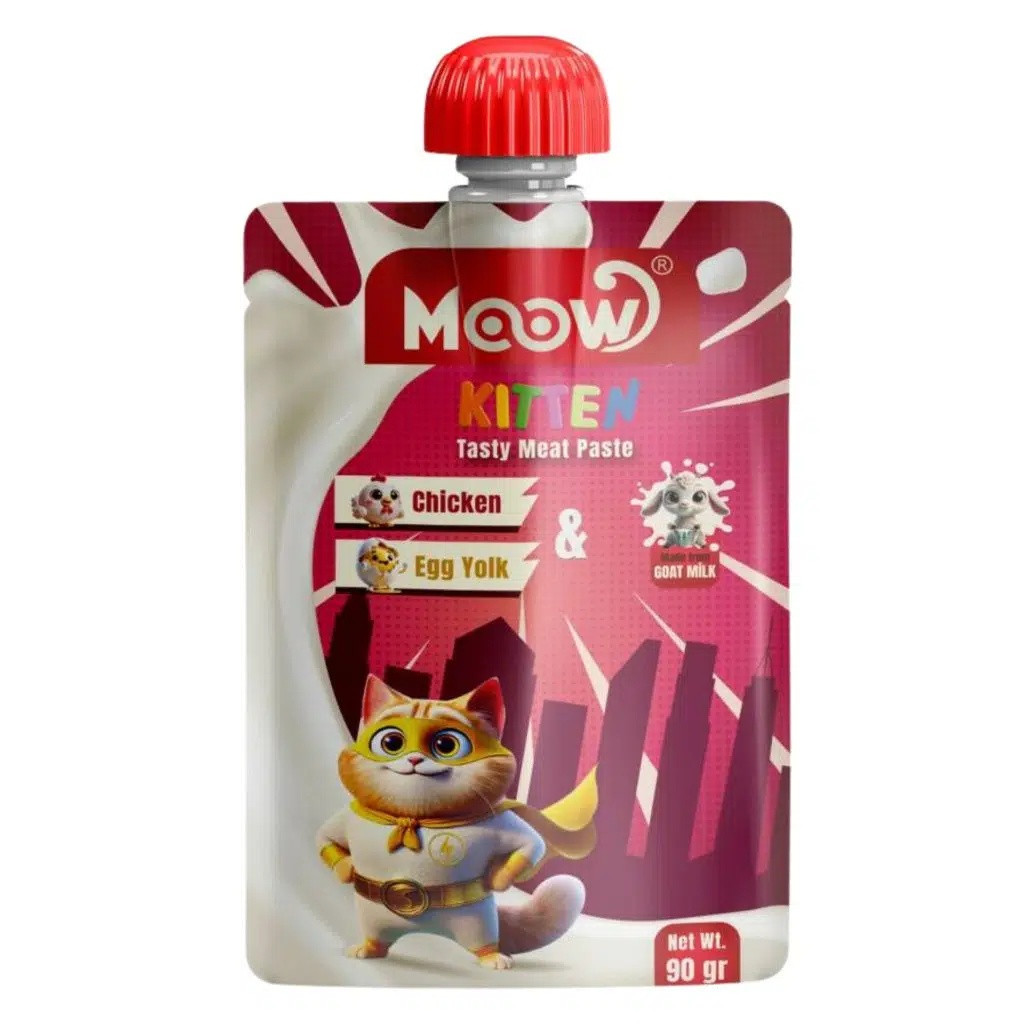 MOOW TAVUKLU YUMURTA SARI KEÇİ SÜTLÜ KİTTEN ET EZME 90GR